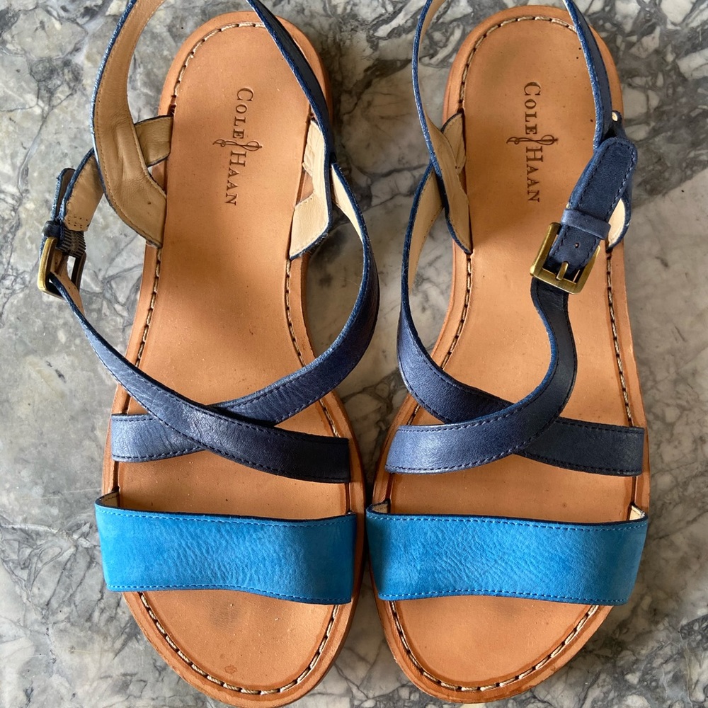 Cole Haan blue sandals Sz 7.5